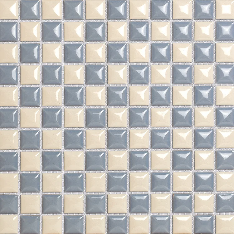 convex surface blue ceramic pool mosaic tile for swimming pool in china