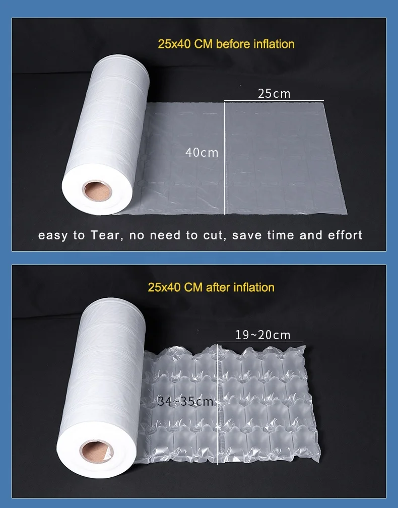 Recycled Packaging Materials Inflatable Air Bubble Film For Fragile Article