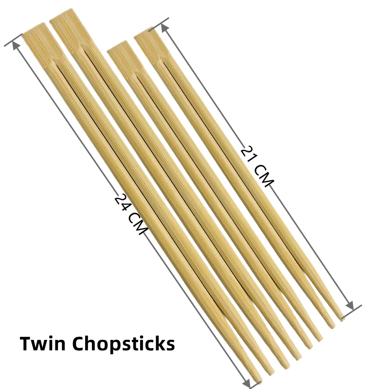 Wholesale Japanese Chinese Paper Package Twins Disposable Custom Logo Bamboo Chopsticks Factory