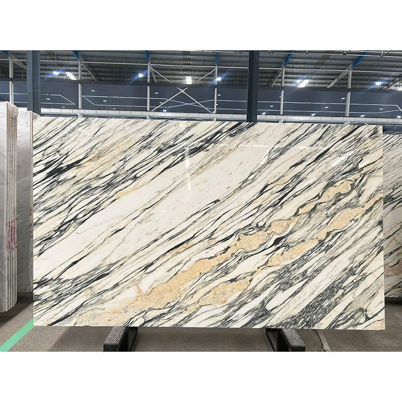 Calacatta Gold Marble Nature Stone Tiles Wall Floor Stone Block Golden Marble Table Top Italian Origin Siena Gold Marble Slab