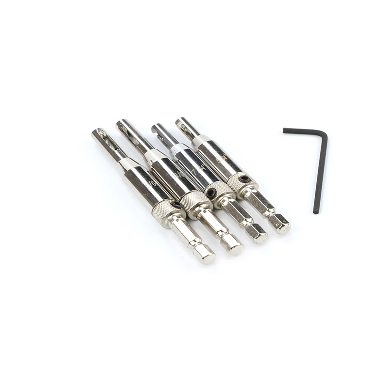 7pcs Hex Shank Self Centreing Cabinet Hinge Drill Bit  For Wood Working With Hex Wrench