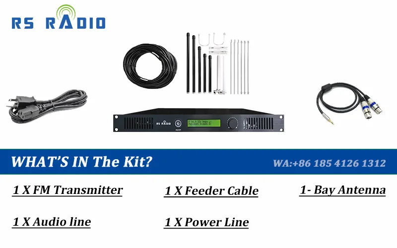 50W FM transmitter long range with Dipole Antenna Coax Cable Kit