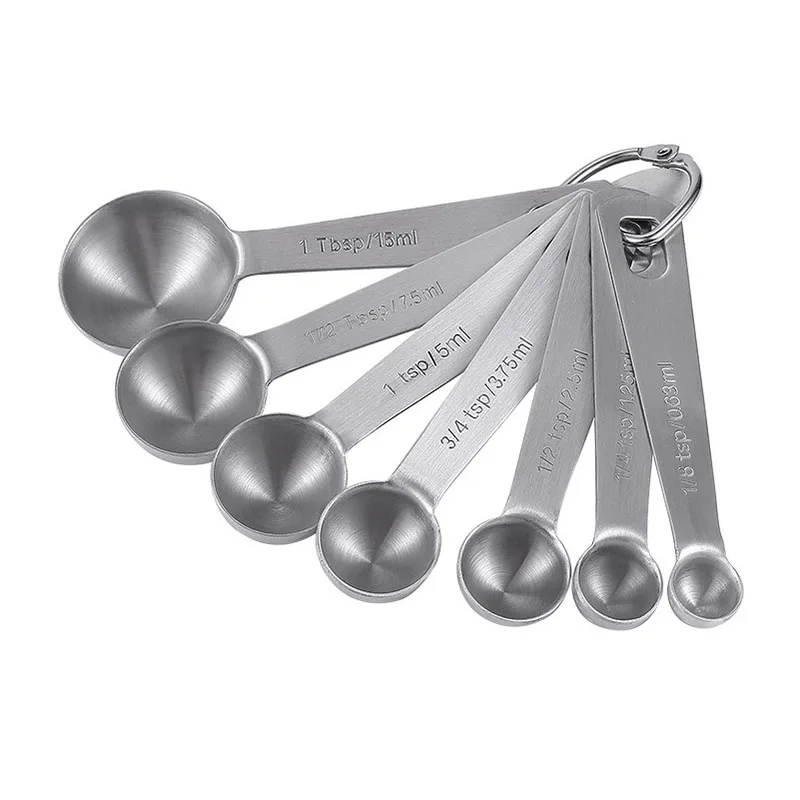 HYRI Popular 5/6/7/8/9 Pieces Set Measure Spoon Set  For Baking Tea Coffee Digital  Stainless Steel Custom Logo Metal Coffee