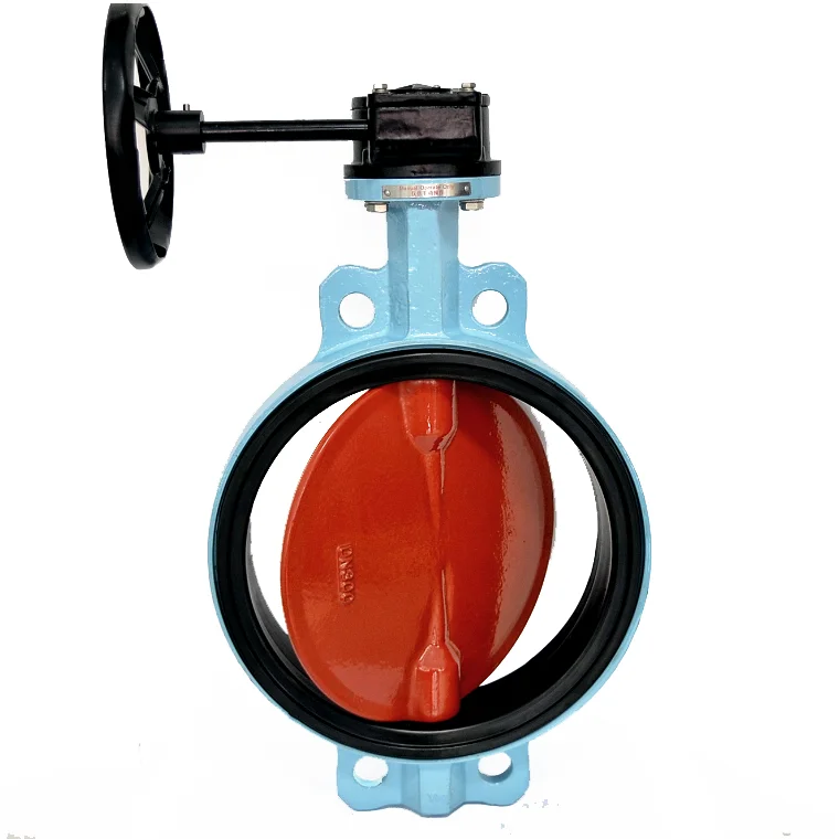 
Good quality PN16 worm gear WAFER TYPE cast iron BUTTERFLY VALVE price 