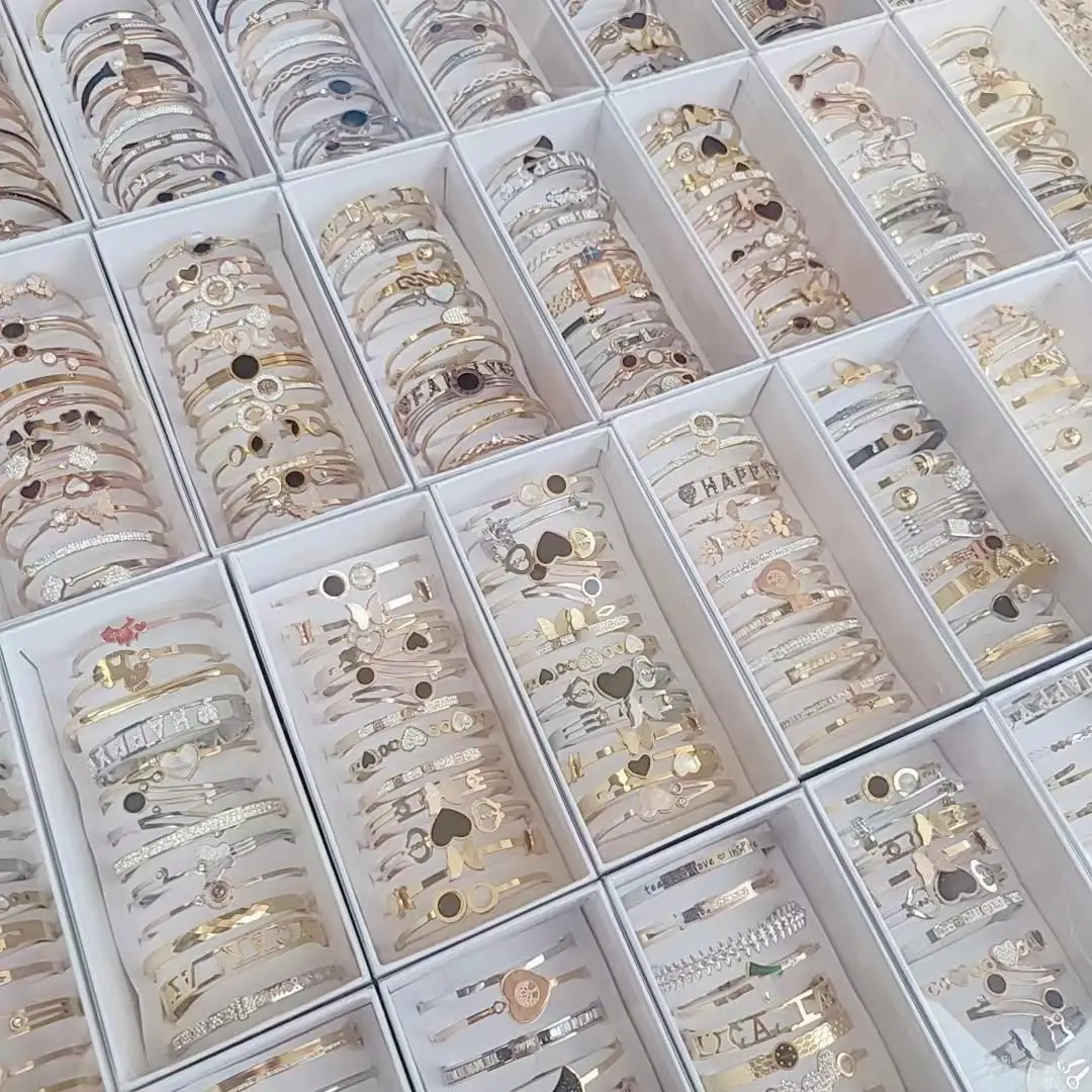 Luxury Designer Brand Jewelry Inspired Stainless Steel No Tarnish No Fade Bracelets Bangles For Women