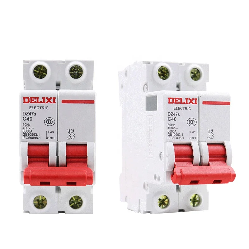 DELIXI 2P AC MCB Miniature Circuit Breaker DELIXI Single pole G1 Disjoncteur DIN Rail Type C CB  Best Quality MCB 4 -125A
