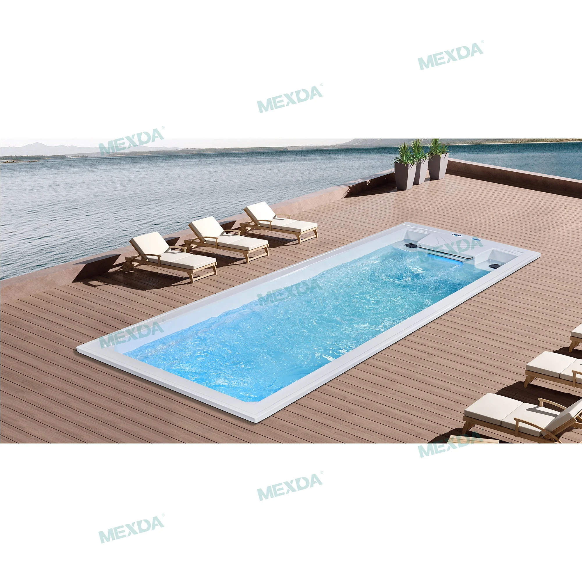 MEXDA 7 Meters Training System Large Swimming Pool Acrylic Swim Spa Pool Outdoor Swimming Pool WS-PC07ST