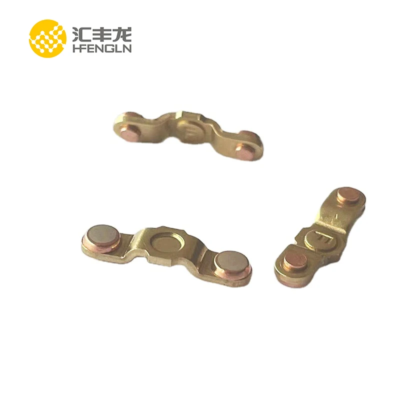 Electric Silver Brass Bimetal Contact Assembly Copper Brass Stamping Parts For Contactor