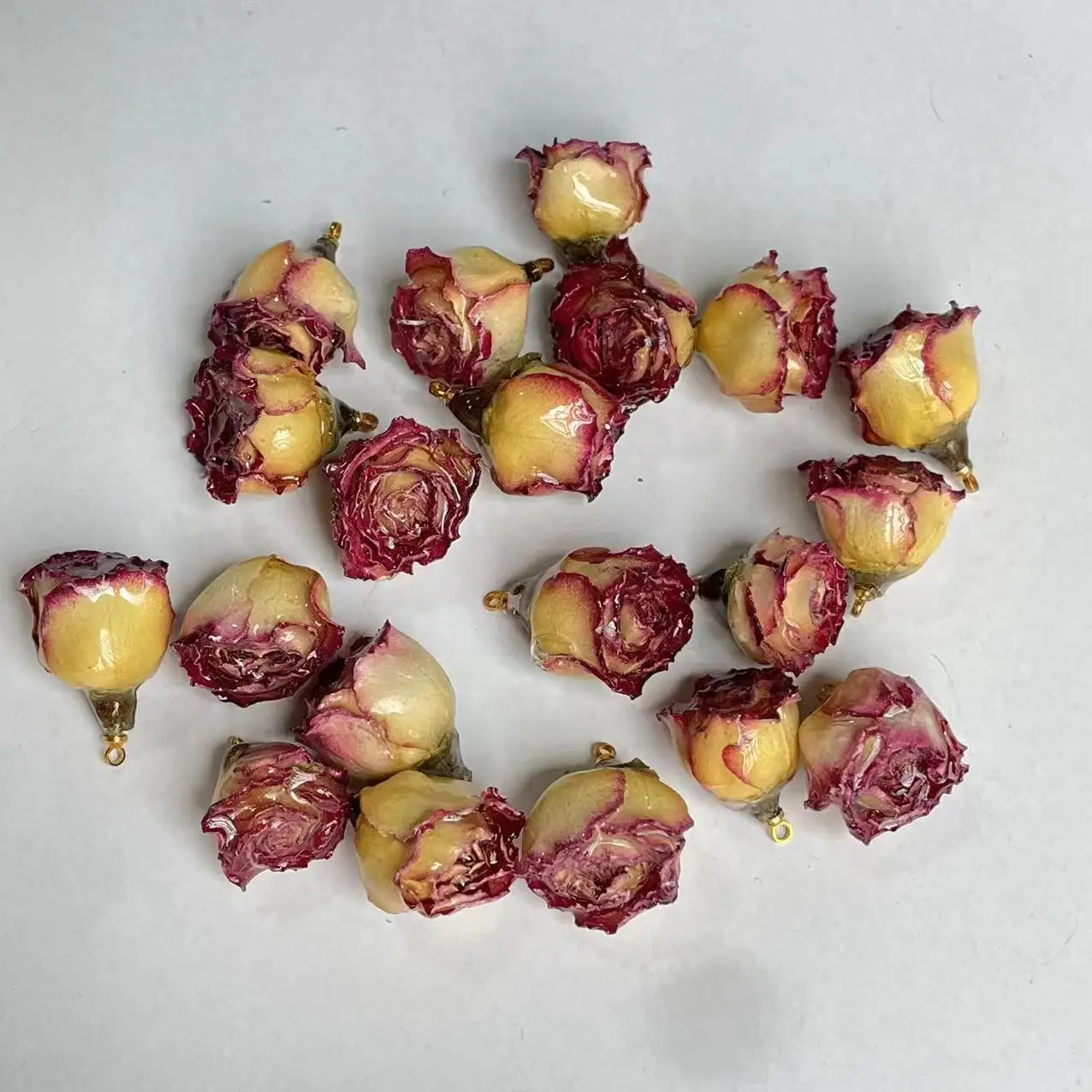 Trendy Dried Flower Drip Glue Flower Pendant 3D True Flower Rose Bead For Diy Earrings Necklace Bracelet Accessories