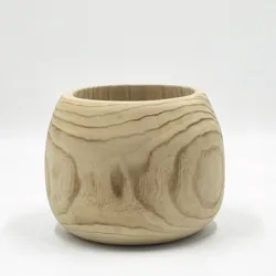 Rustic handmade Paulownia flower vase planter pot home decor wooden vase for desktop decoration