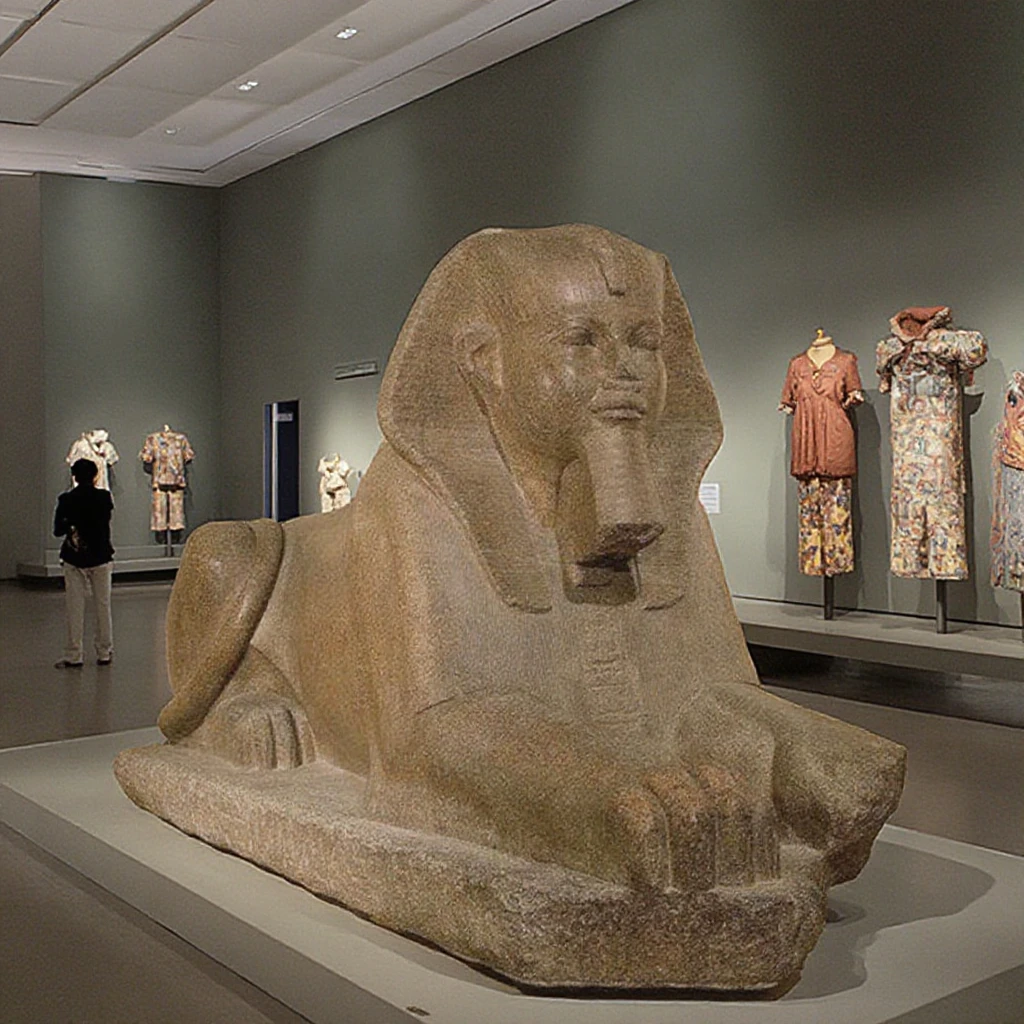 Factory Customized Skeuomorph Hand Carved Stone the Sphinx Statue for Collection