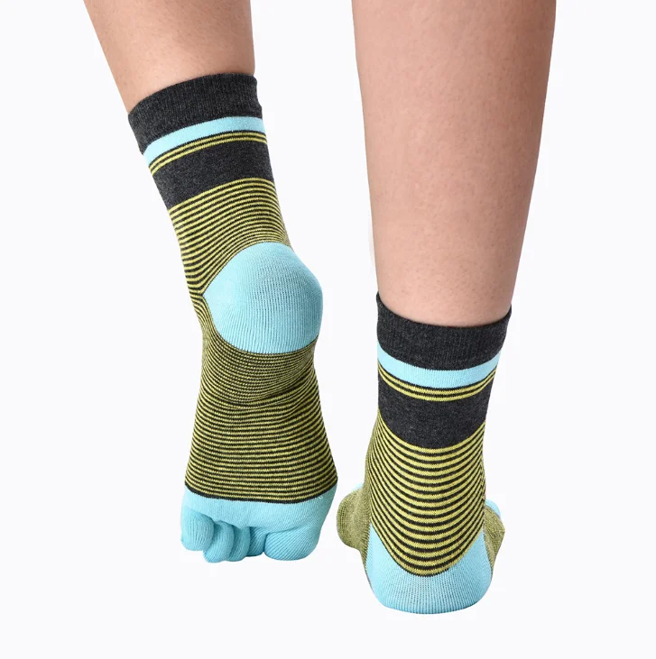Five Fingers Socks Compression Toe Striped Socks 5 Finger Socks