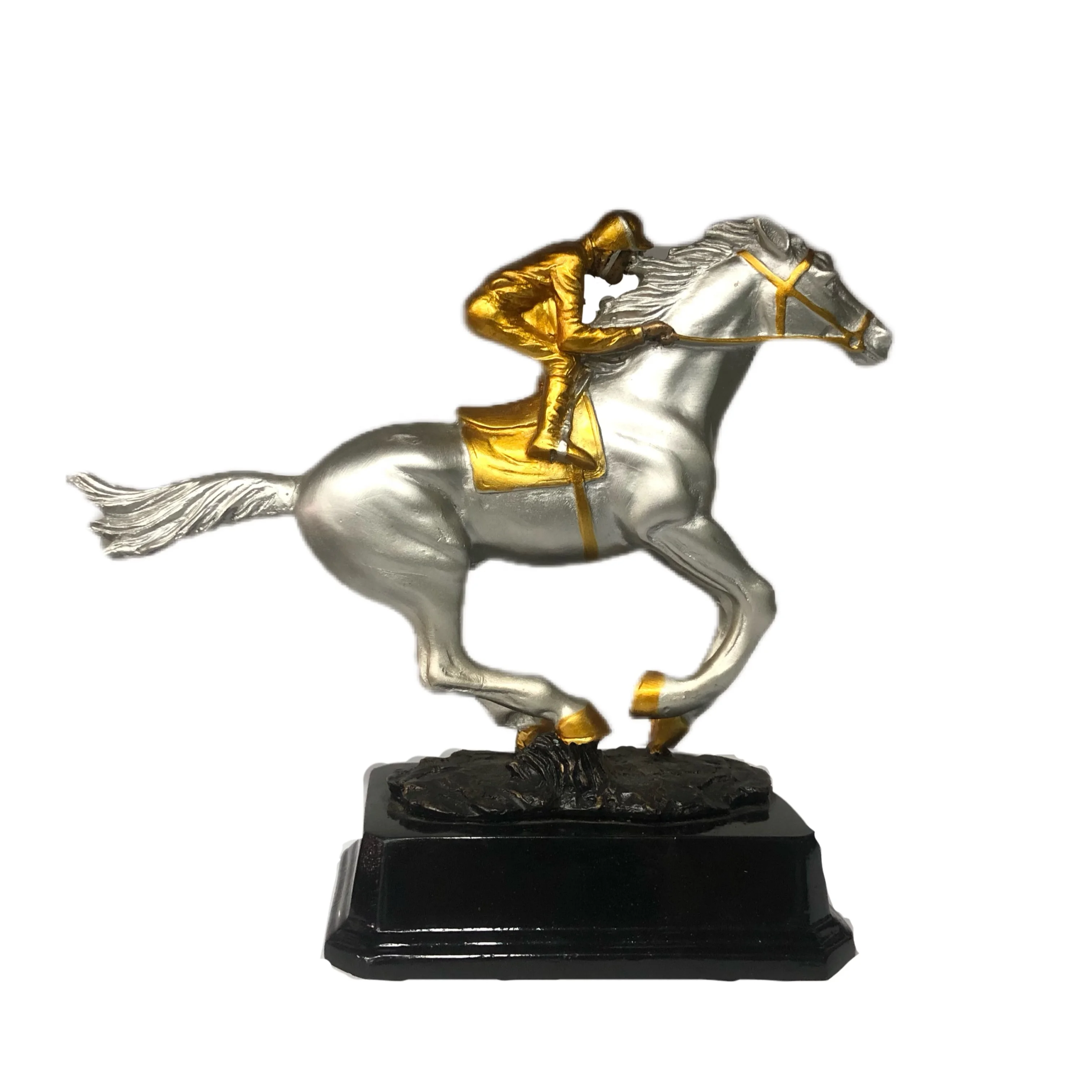 Horse Racing Trophy,  Figurine Horse Racing Award Ornament 3D Molded Collectible Memorial Statue for Competition Desktop Decor