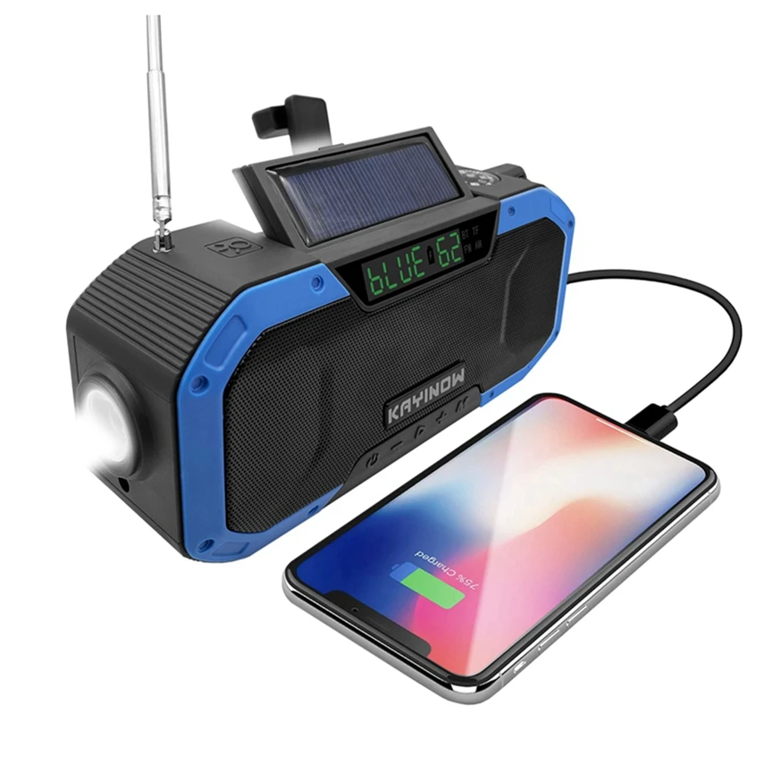 D580 Emergency radio Multi Purpose Speakers solar/hand crank power Frequency  Digital Radio As Christmas/Personal Gifts