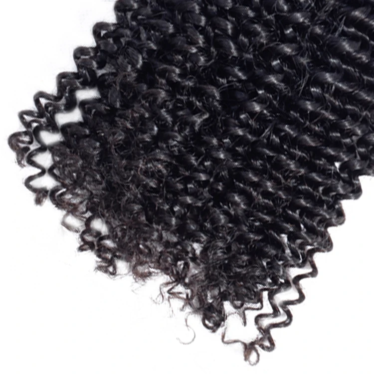 Brazilian Human Hair Weaves Kinky Curly 3 Bundles With Swiss Lace Closure Curly Skin Weft Hair Wave Remy Human Hair