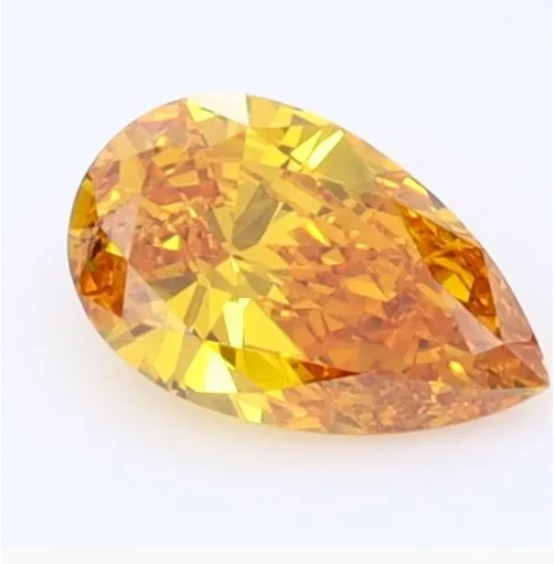 Wholesale 1 Carat VS1 Fancy Vivid Yellow Diamond Loose Pear Cut Lab Grown Diamond IGI CVD HPHT Diamond Pear Cut Wedding Ring
