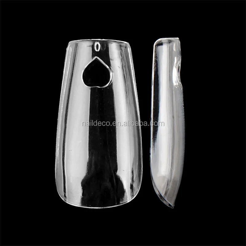 Heart cut out Square Gel Press on Nail Artificial Finger False Tips Soak off Material Super Flexible Strong