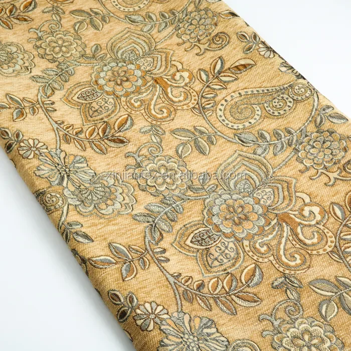 New Textile Fabrics Wholesale Top Quality Flower Jacquard Furniture Fabrics For Sofa Curtain