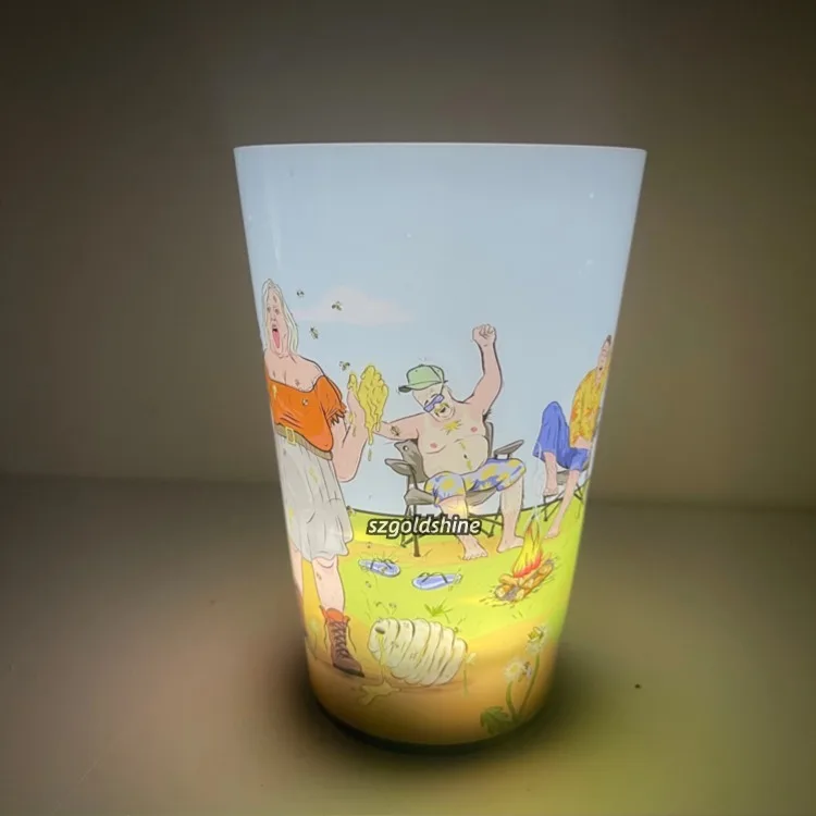 Water-Activated LED Plastic Cup Party Glow Cup with Light Sensing Flashing Features Led Red Bull Cup