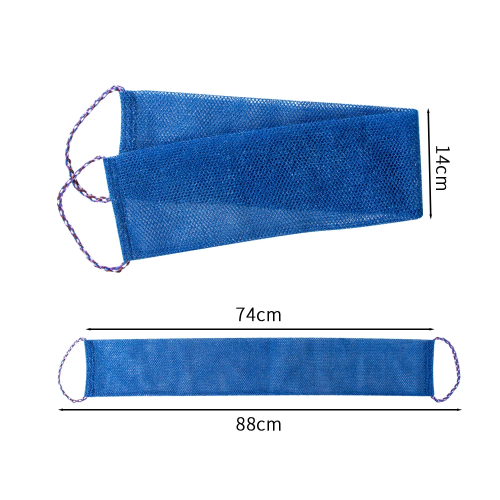 Popular In Ghana Nylon Back Scrubber African Net Washcloth High Quality African Exfoliating Net Bath Body Sponge With Handle