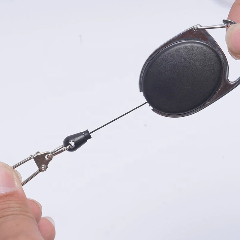 Wholesale Plastic Outershell Round Shape Retractable Cord with Alligator Clips