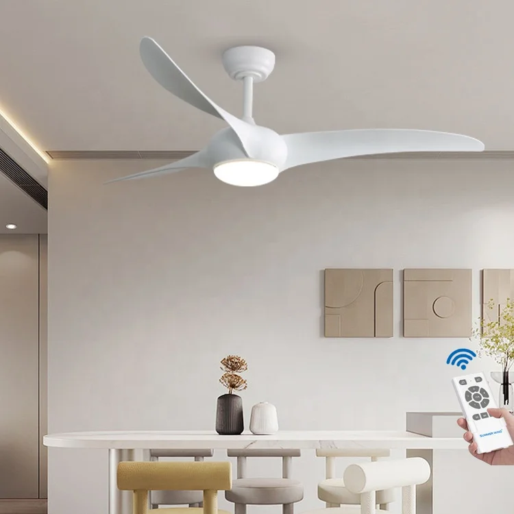 Modern decorative white black ceiling fan remote control 110v 220v dc inverter led smart ceiling fan light