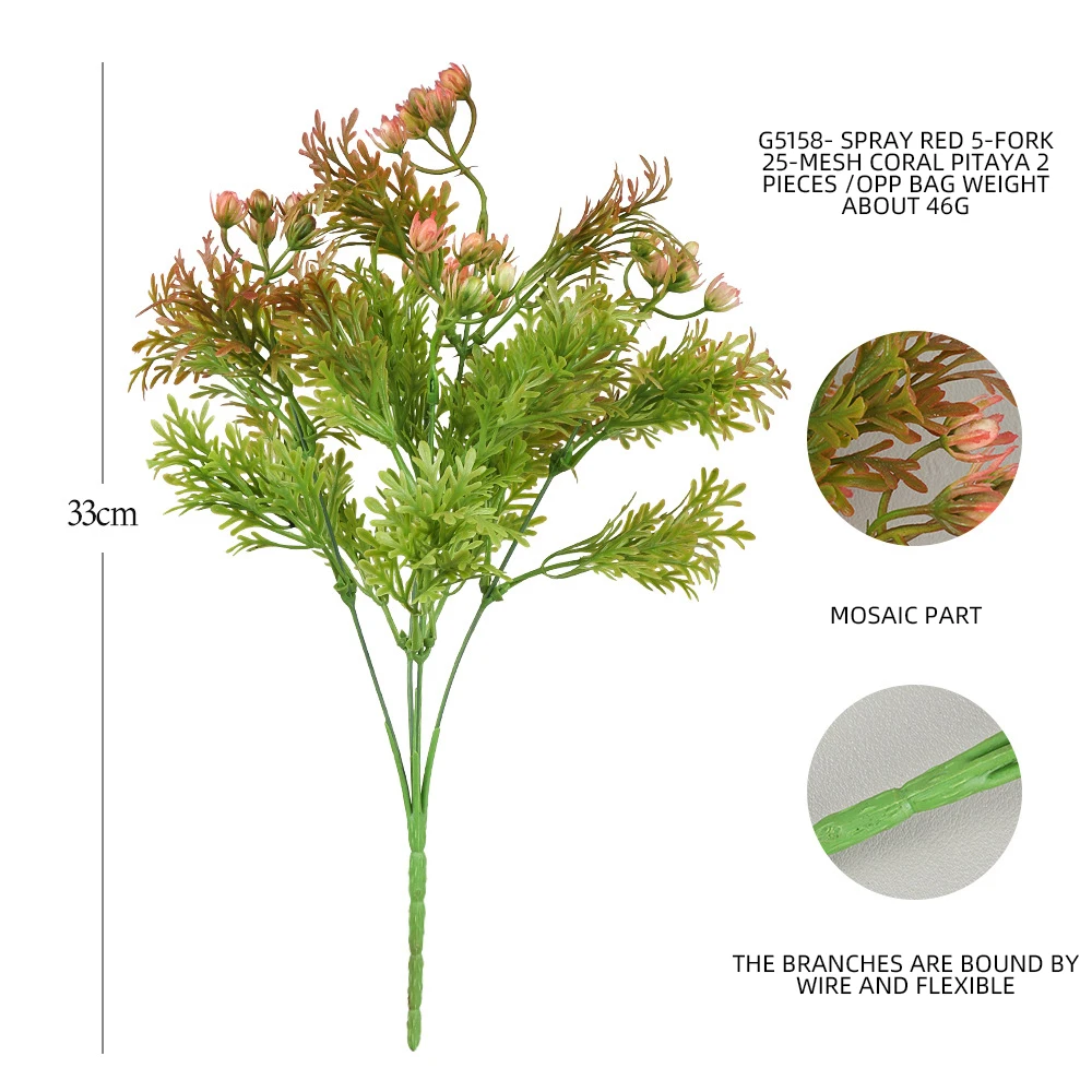 Plastic Scene Green Decorative Plants Multiple Styles Coral Pitaya Artificial Decoration Grass