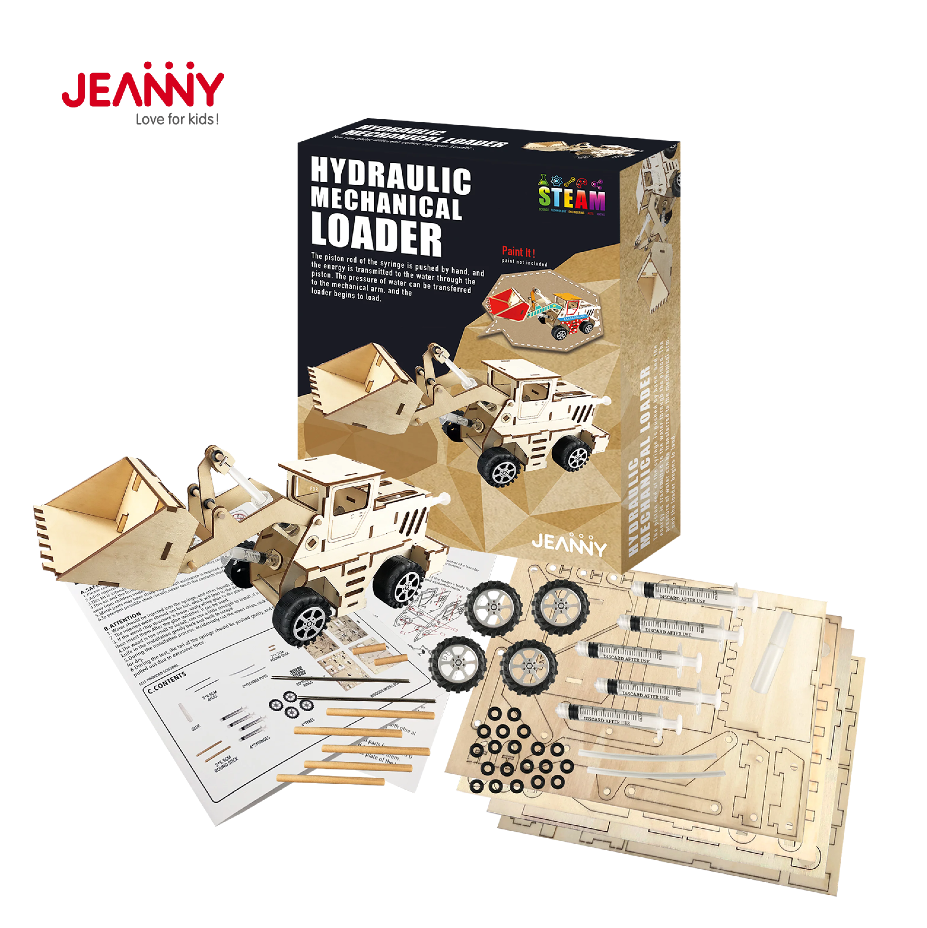 STEAM  Science Projects Kits for Kids Building Excavator Sets Hydraulic Mechanical Forklift Preschool Educational Construction