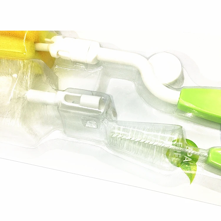 
Wholesale sponge baby bottle brush 3 in 1 sets replacement baby bottle nipple cleaning set 