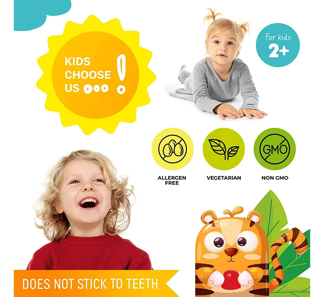 Private Label Sugar Free Vitamin D3 Gummies Bone Health Immune Support 60 Gummies For Kids Energy Boost Growth&Development