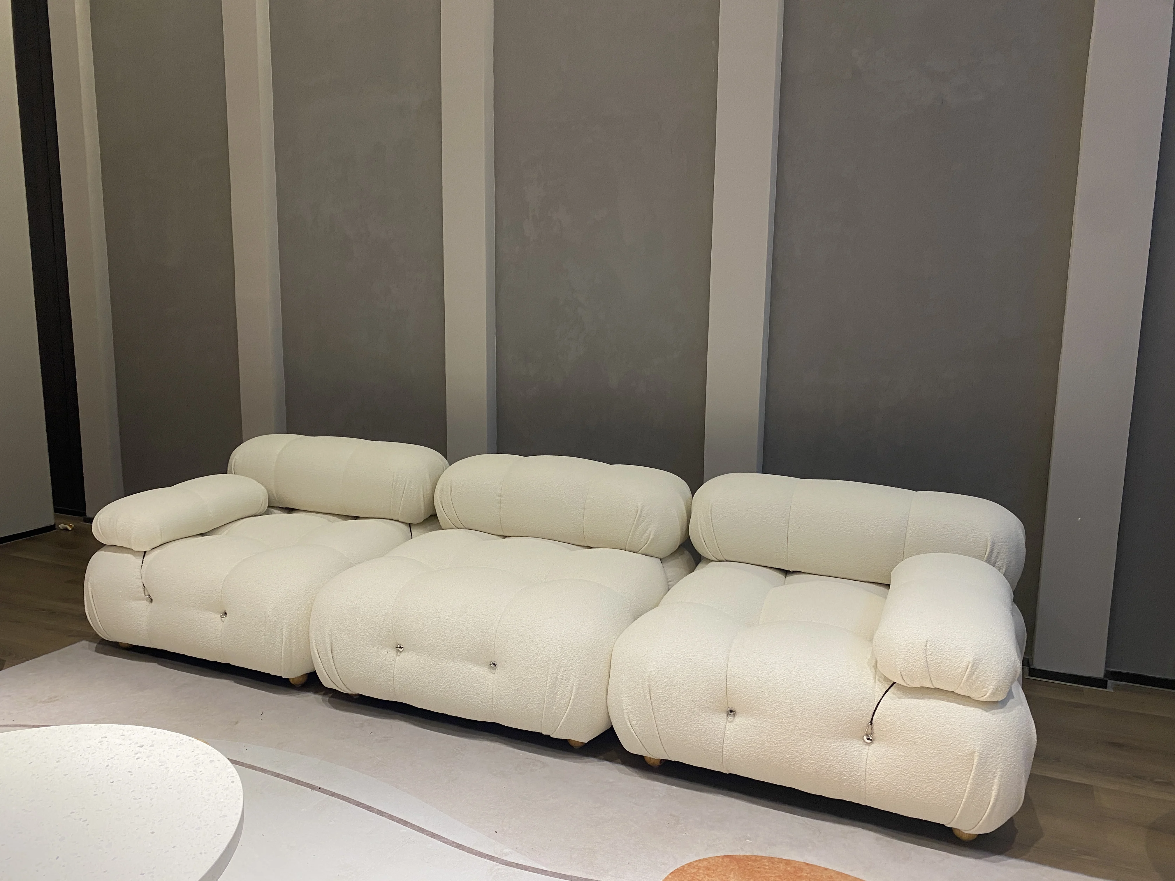 Living Furniture Luxury Wholesale Couch Boucle Fabric Cama Combination Leonda Sofa Mario Sofa Set