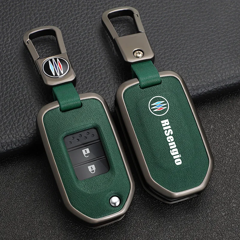 Remote Key Cover Zinc Alloy+Leather Car Key Case Suitable for Honda Avancier Vezel Accord Civic Jade Fit Crider Odyssey Elysion