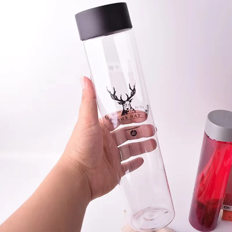 China Factory PET Plastic Juice Bottles With Lids 300 400 500ml Empty PET Bottle For Bubble Milk tea Drinks