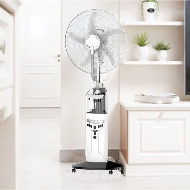 Поо AC220V DC12V перезаряжаемый стоячий вентилятор с батареей солнечный распылитель воды для наружного или внутреннего