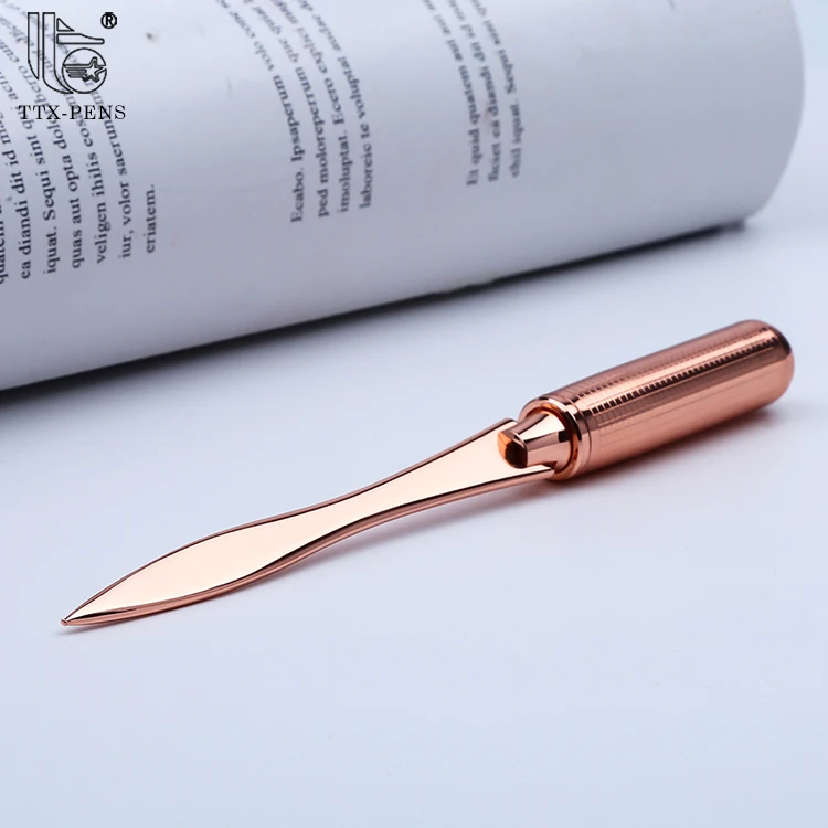 TTX пользовательский дешевый металлический логотип, розовое золото, металлический настраиваемый логотип, открывалка для букв