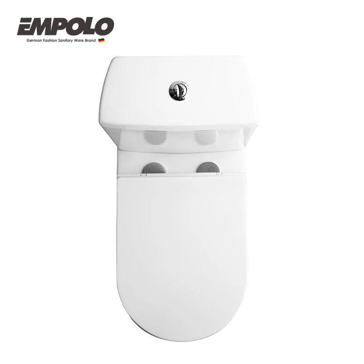 Empolo Glossy White Dual Flush Rimless Two Piece Toilet Bowl Ceramic European sanitry ware wc floor mount 2 piece s trap