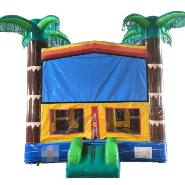 Hot-selling Symphony blue coconut tree inflatable bouncer / Bounce Castle/ Jumping House in stock
