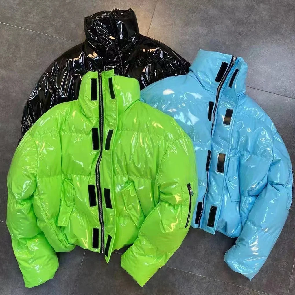 high quality in stock high light shiny PU glossy coating polyester fabric waterproof downproof material for bags jacket