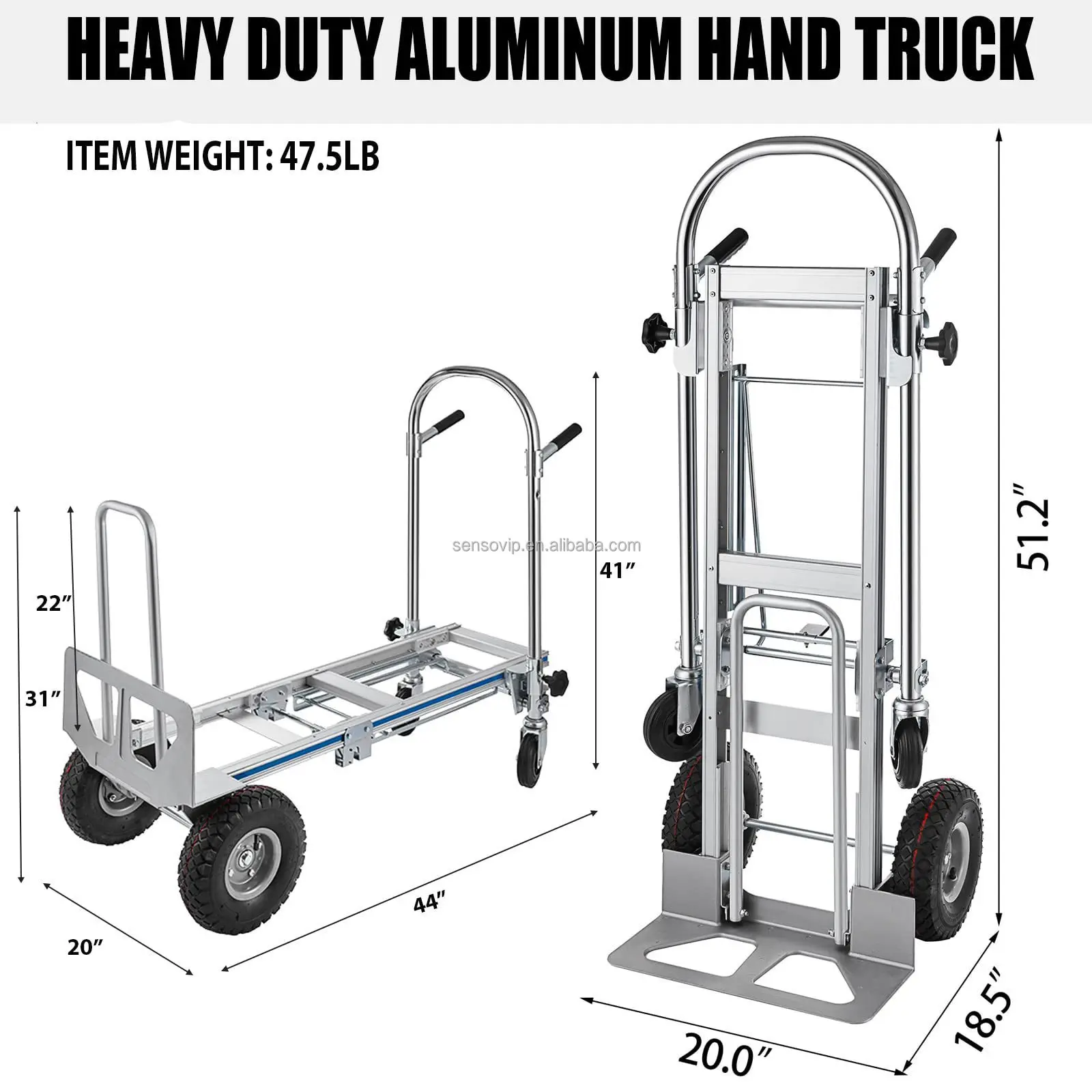 Multi-function Folding Luggage Trolley With Handle Available at Airport Hotel