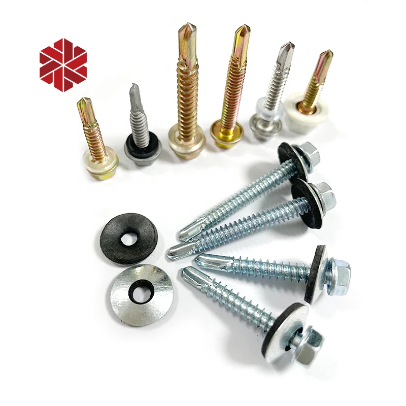 hexagon self drilling screw stainless steel C1022 galvanized hex head tek roofing screw