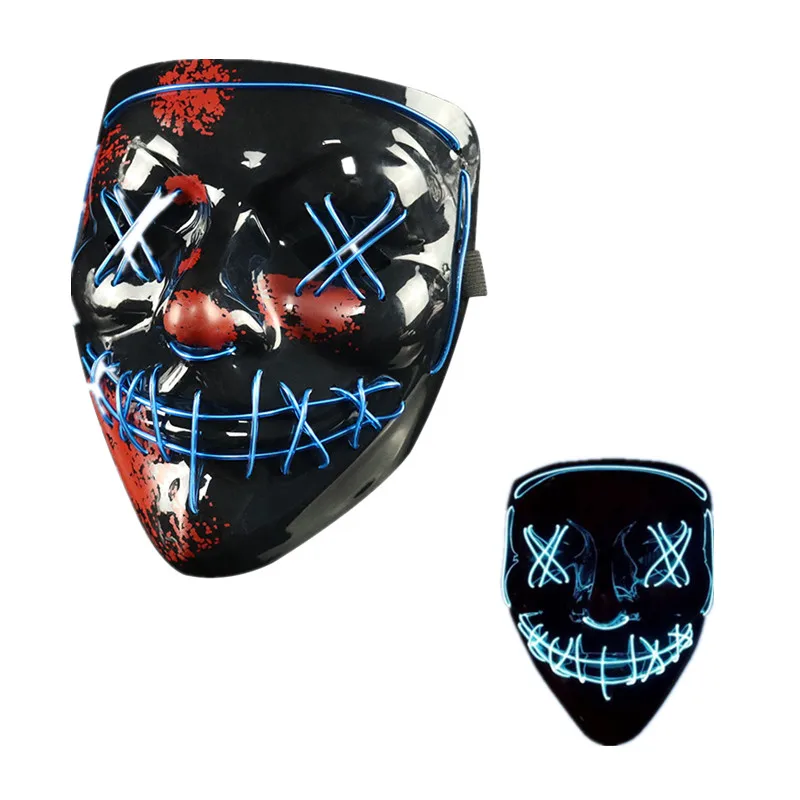 Battery powered 3 Lighting Modes Light Up Halloween Led Face Mask for Festival Cosplay Halloween Costume Masquerade Parties Gift