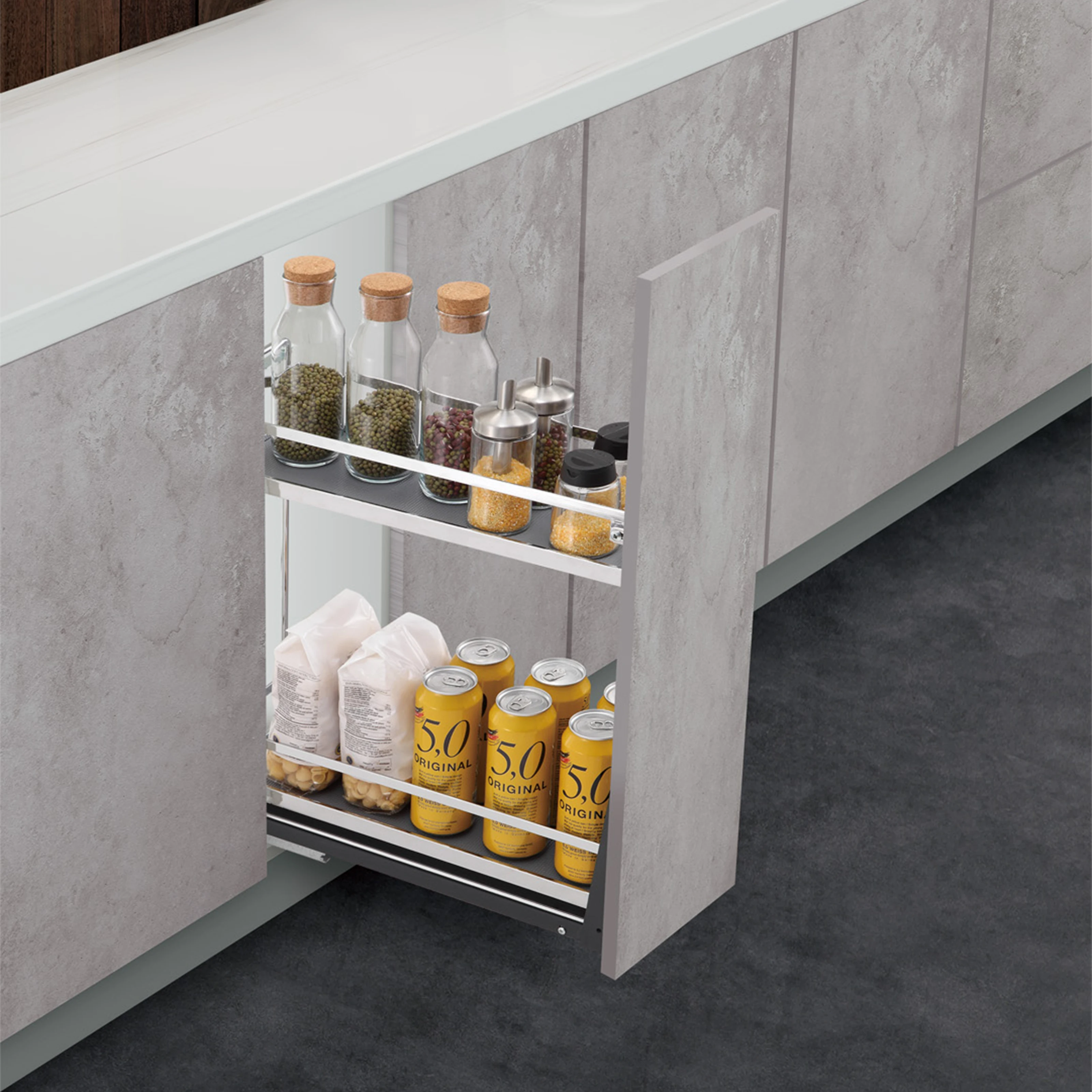 Kitchen Cabinet Stainless Steel kitchen pull out baskets for spice bottle