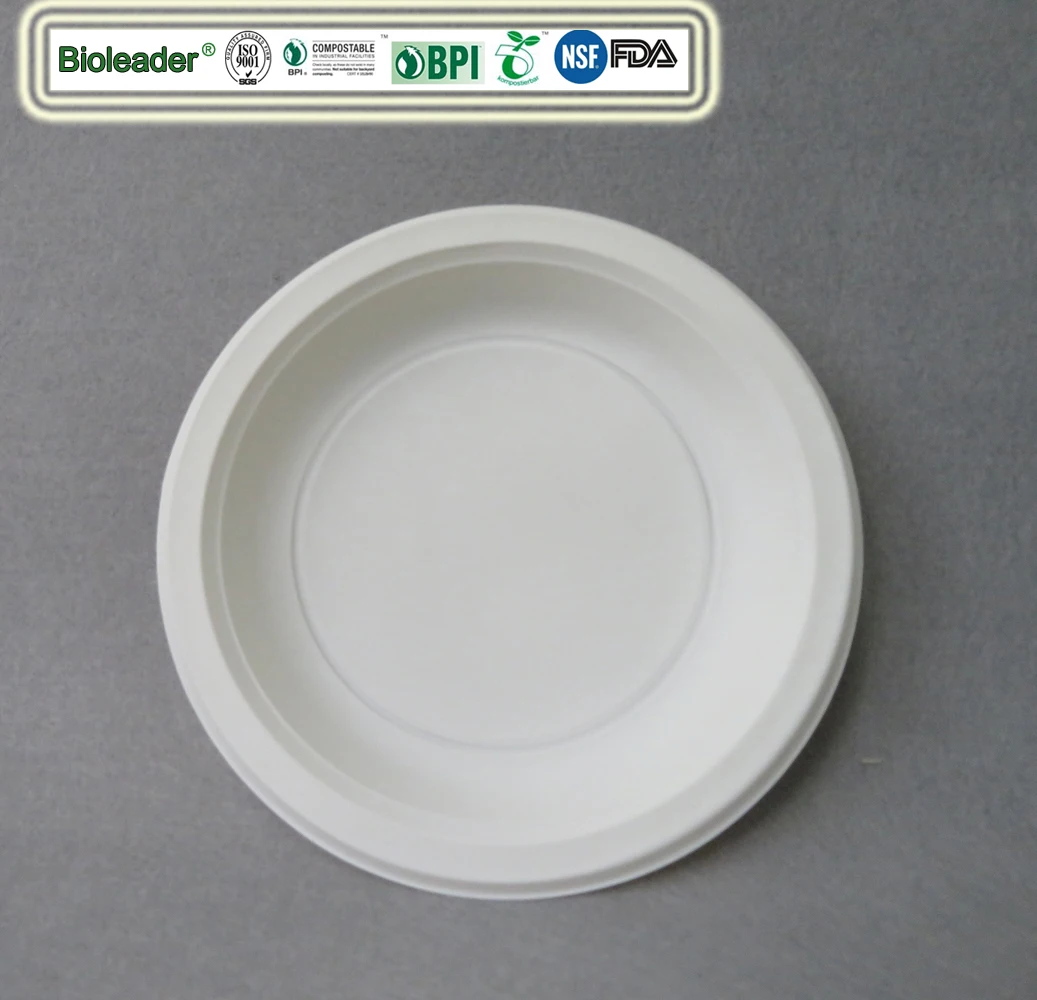 Biodegradable Disposable Cornstarch Dishes of 6,7,8,9,10 inch Party Plate Products