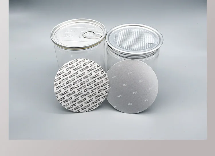 MAYSURE 450ml PET Can Flat Bottom Transparent Plastic Food Can with Aluminium Easy Open Ends Jar for Dry Food Packing
