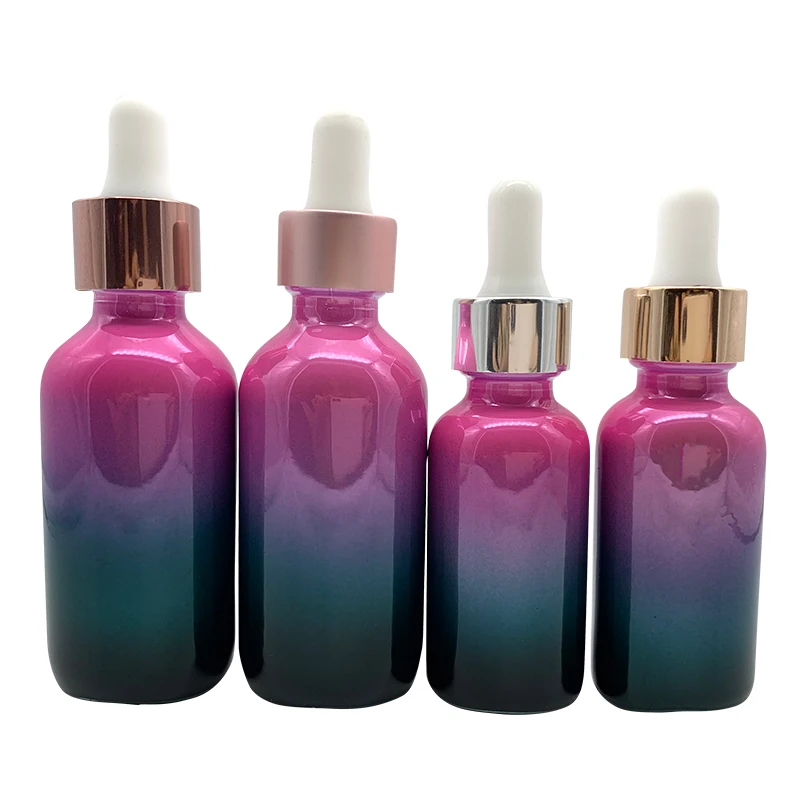 Custom Luxury Clear Frosted Dropper Serum Glass Essential Oil Bottle Glass
