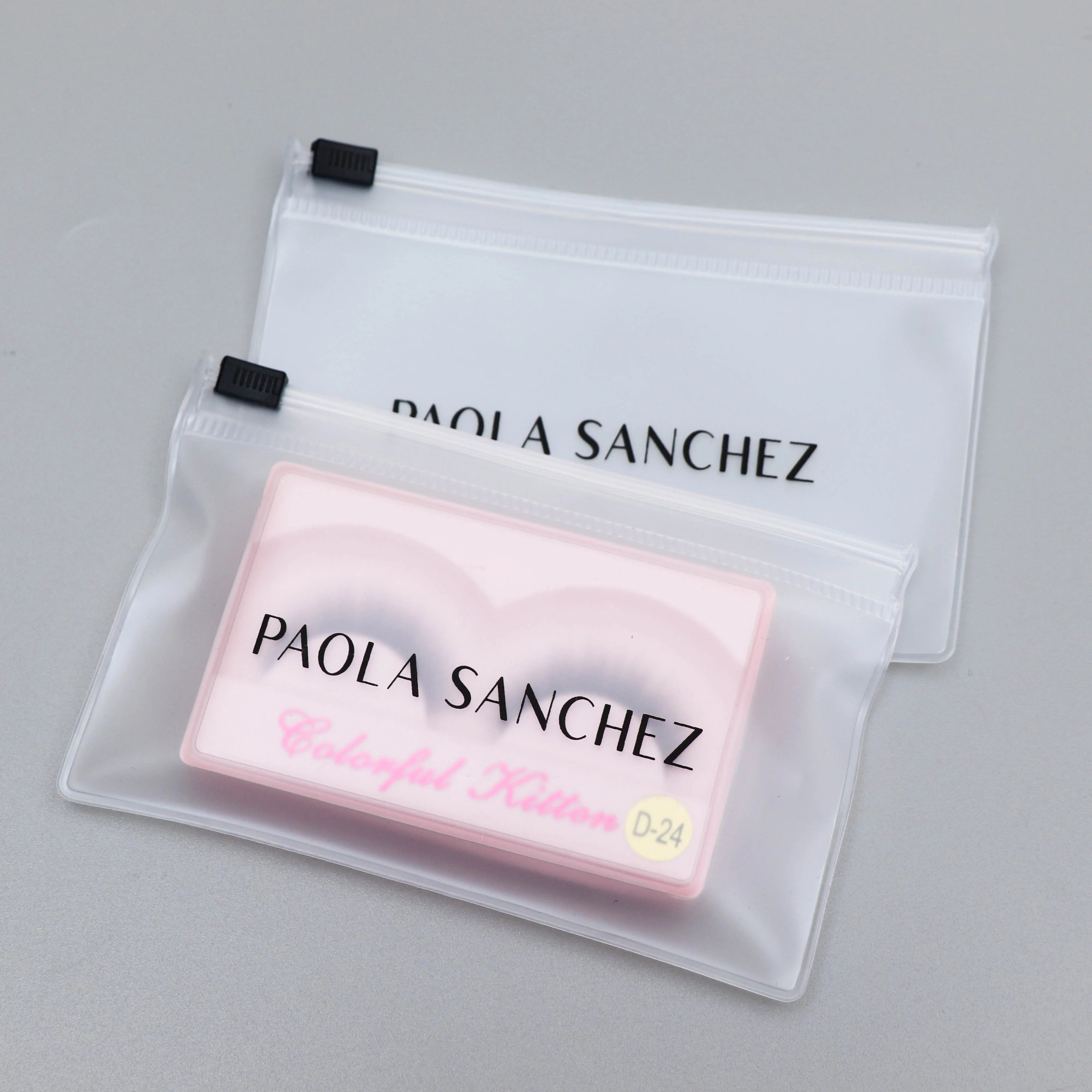 Custom black Logo Frosted Zipper bag Waterproof Clear Luxury Gift Bikini Reusable PVC Zip Lock Bag For Jewelry