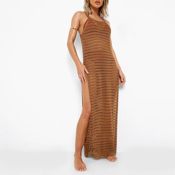 Trendy Crochet Beach Swim Cover Up Dress - Knitted Mesh Bathing Suit Beachwear, Fabulous Swimsuit Coverup Swimwear