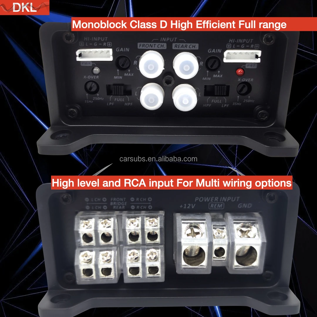 Car Audio Digital Amp 4 CH RMS 100W High Level RCA amplifier Full range Peak 4000W Class D Car Amplifier Monoblock