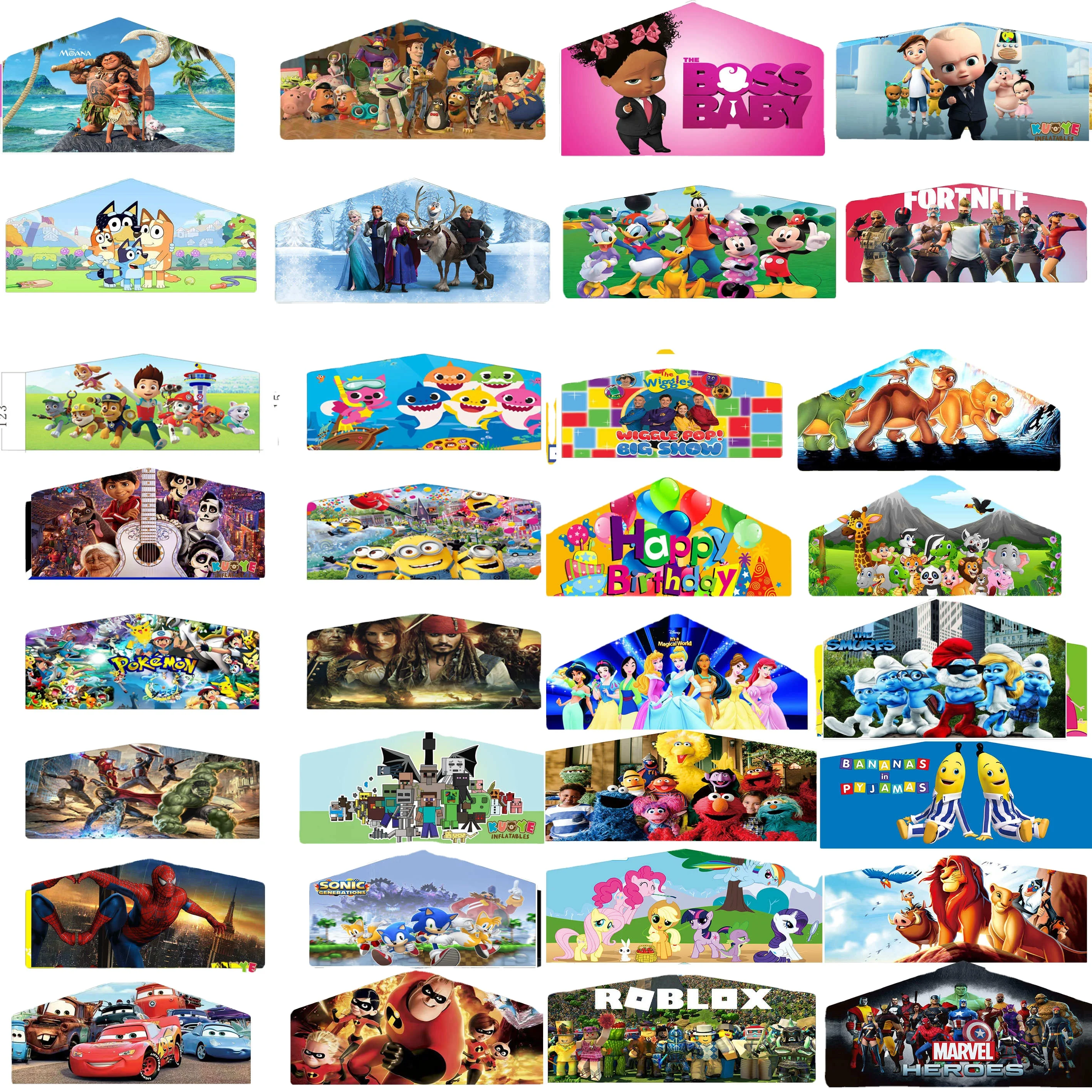Most cheap banner for 13x13 bounce house replaceable banner castle changeable banner inflatable bouncing castle