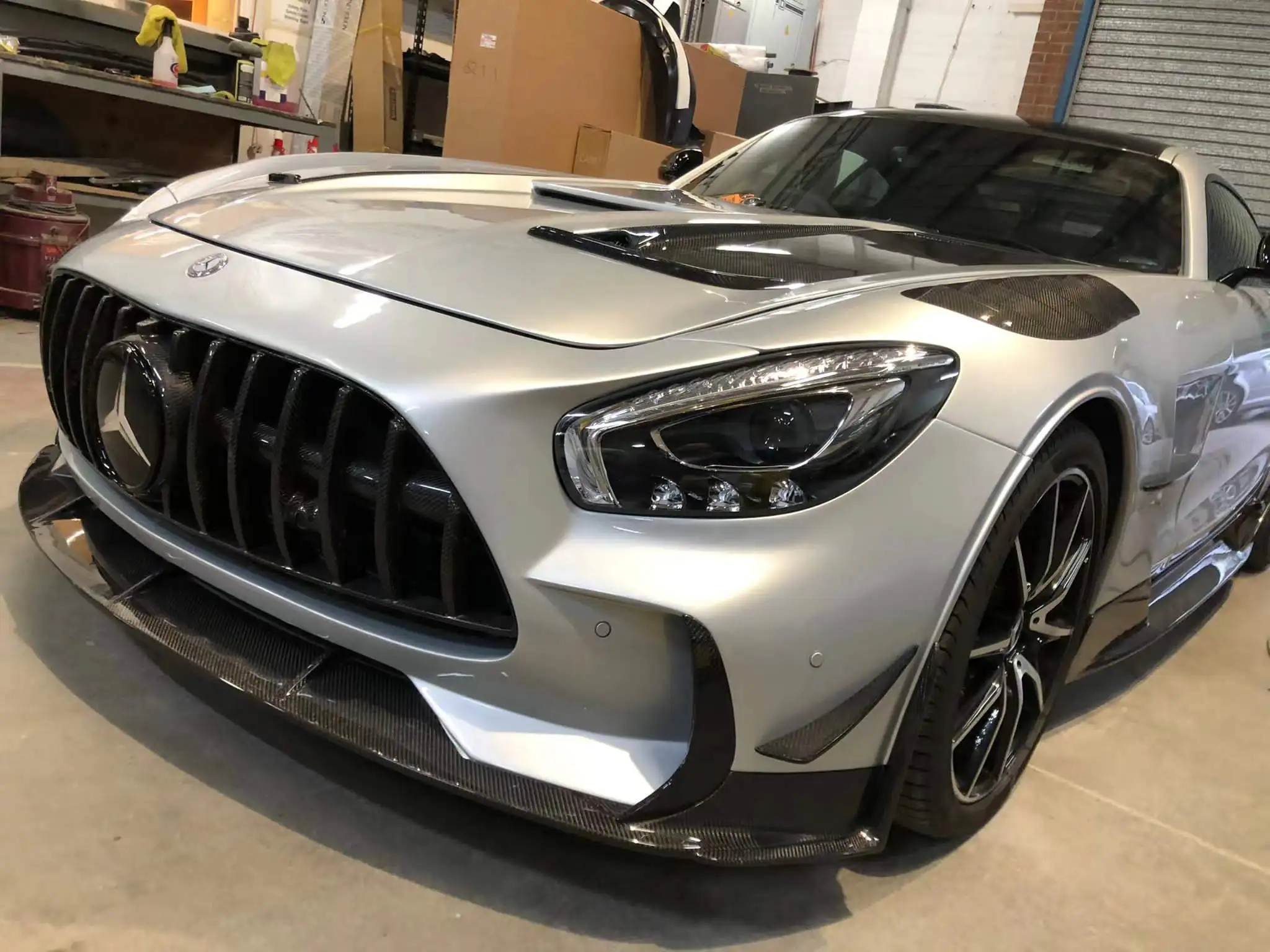 Perfect fitment Black series style carbon fiber body kit for AMG GT GT GTR  bumpers fender  wing hood